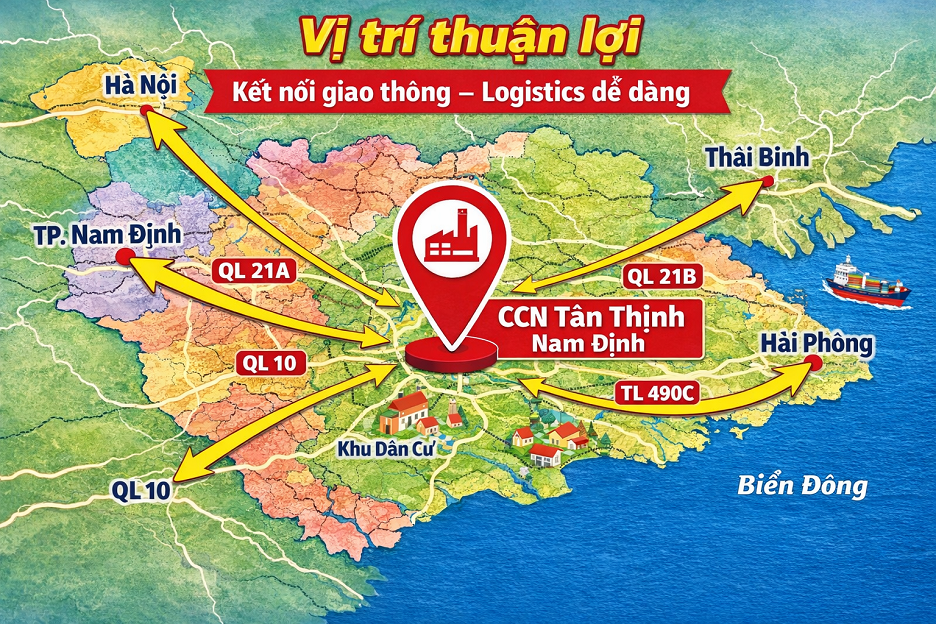 Chi tiết về Cụm công nghiệp Tân Thịnh Nam Định 